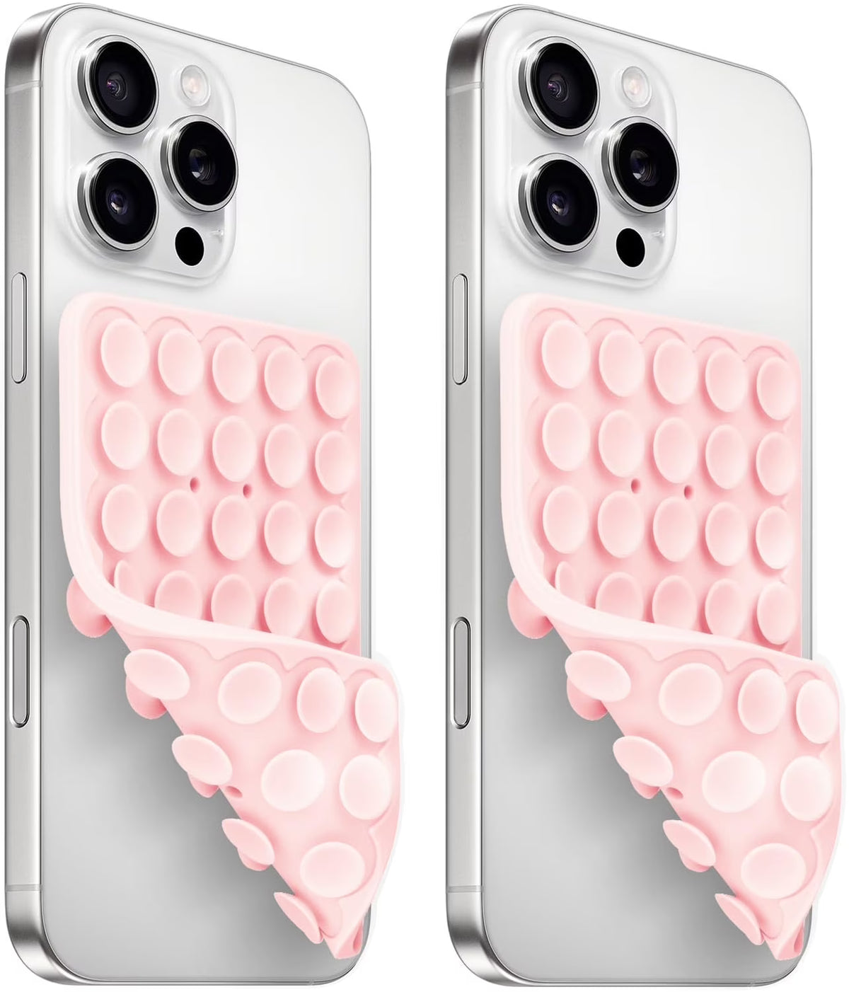(2 Pack) Silicone Suction Cup Phone Case Mount Double Sided, Sticky Phone Grip with Higher Suction Power for Cell Phone, Hands-Free Phone Accessories for Selfies and Videos, Pink